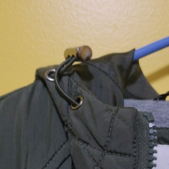 Sebby Green Puffer Jacket with Quilted Design and Hood - Picture 3 of 7